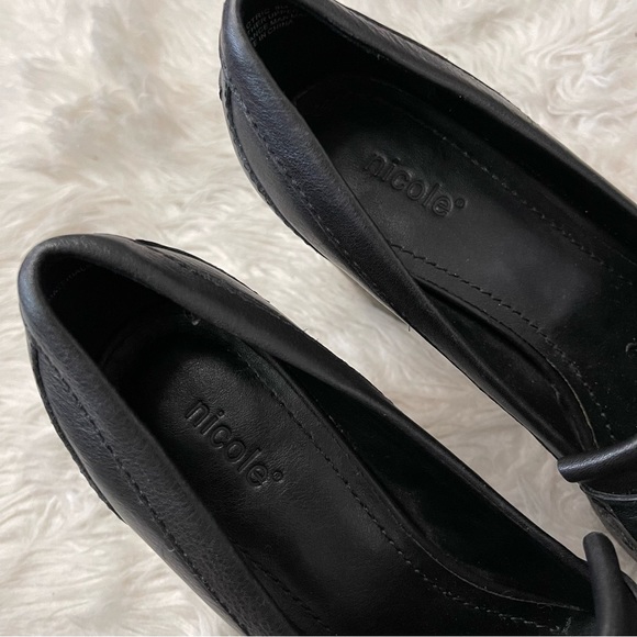 ✨Nicole | Electric Genuine Leather Chunky Platform Fringed Oxford Heels - Picture 5 of 13